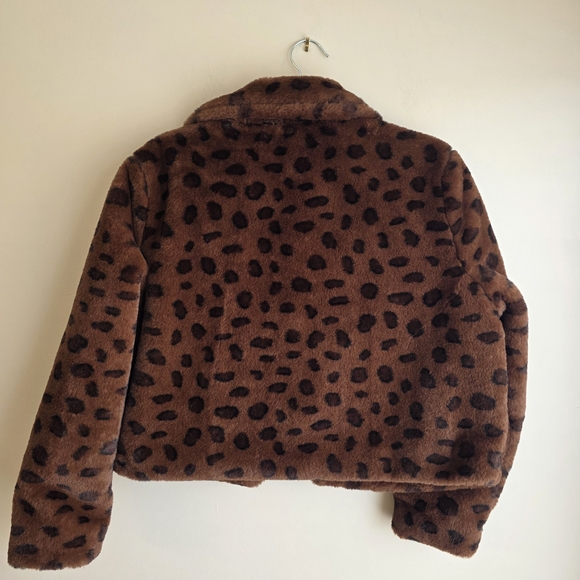Madison & Berkeley Brown Leopard Print Faux Fur Jacket - Picture 10 of 13